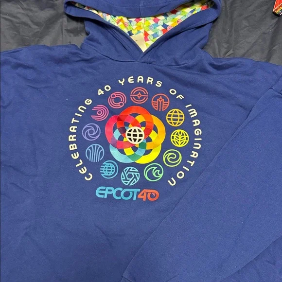 Blue Hoodie with Figment Design Epcot 40th - Picture 2 of 3
